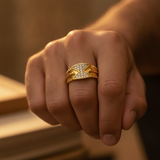 Imperial Twin-Triangle Crystal Ring