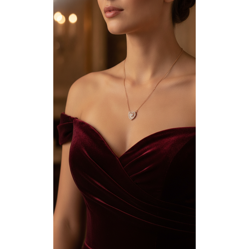 Romantic Rose Gold Heart Necklace for Women