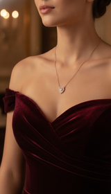 Romantic Rose Gold Heart Necklace for Women