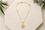 Dainty Floral Cubic Zirconia Pendant Necklace for Women