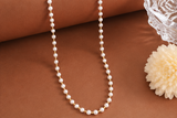 NXGOLD Elegant White Pearl & Gold Bead Chain for Women