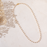 NXGOLD Elegant White Pearl & Gold Bead Chain for Women