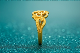 NXGOLD Floral Filigree Charm Ring