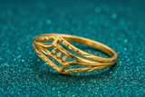 NXGOLD Geometric Triple Band Gold Ring