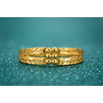 NXGOLD Dual Line Textured Gold Kada Bracelet