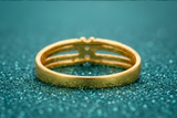 NXGOLD Dual Line Textured Gold Kada Bracelet