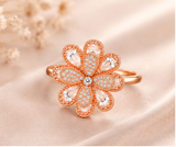 Luxury Blossom 360° Spin Ring with Premium Cubic Zirconia