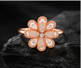 Luxury Blossom 360° Spin Ring with Premium Cubic Zirconia