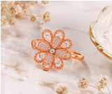 Luxury Blossom 360° Spin Ring with Premium Cubic Zirconia