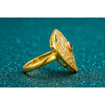 NXGOLD Royal Ruby Leaf Designer Ring