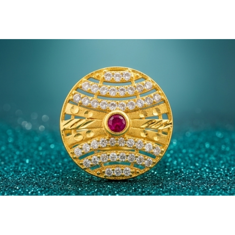NXGOLD Celestial Ruby Crystal Statement Ring