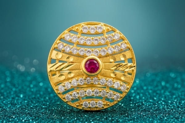 NXGOLD Celestial Ruby Crystal Statement Ring