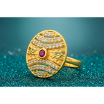 NXGOLD Celestial Ruby Crystal Statement Ring