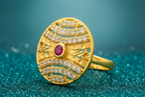 NXGOLD Celestial Ruby Crystal Statement Ring