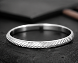 Premium Sterling Silver Chevron Pattern Kada for Men
