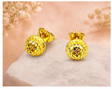 NXGOLD Textured Dome Gold-Toned Stud Earrings for Women