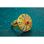NXGOLD Royal Sunburst Ruby Designer Ring