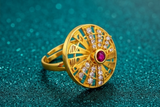 NXGOLD Royal Sunburst Ruby Designer Ring